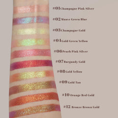 Noerrors duochrome plum mauve green blue glitter eyeshadow application on fingertip