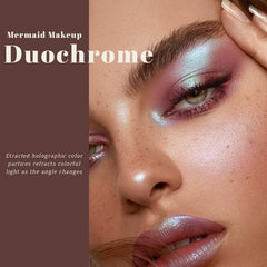 Noerrors duochrome plum mauve green blue glitter eyeshadow swirl shows color shift