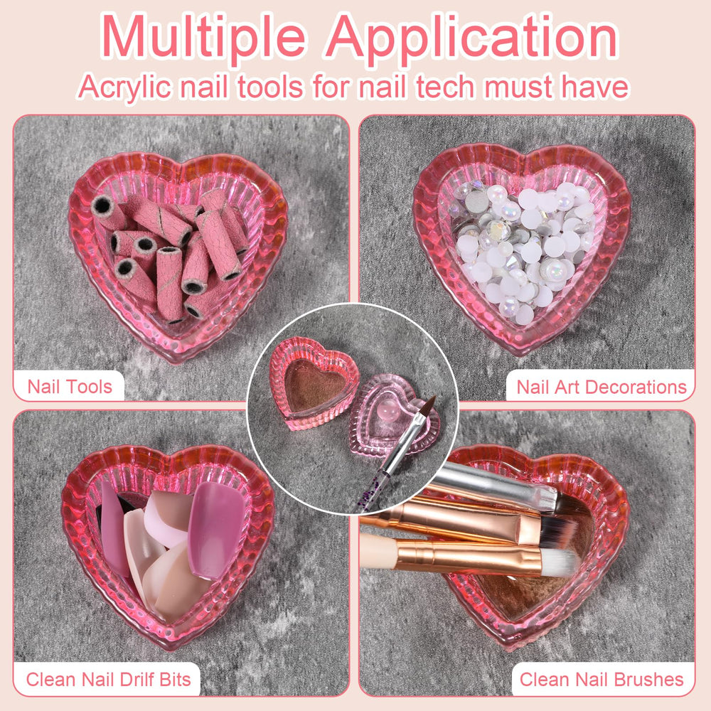 Nogeqi dappen dish accesorios de uñas rosa organiza cristales