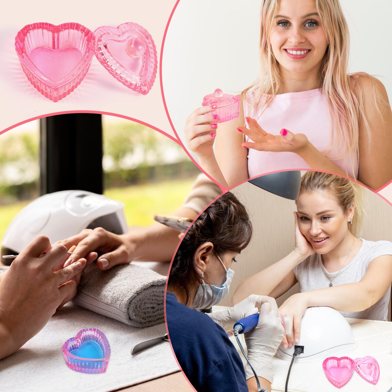 Nogeqi dappen dish con tapa rosa para mantener higiene y seguridad