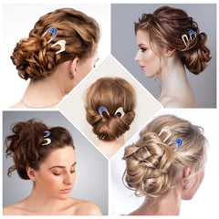Nogeqi horquilla en U para moño blanco, estilo elegante y cómodo.