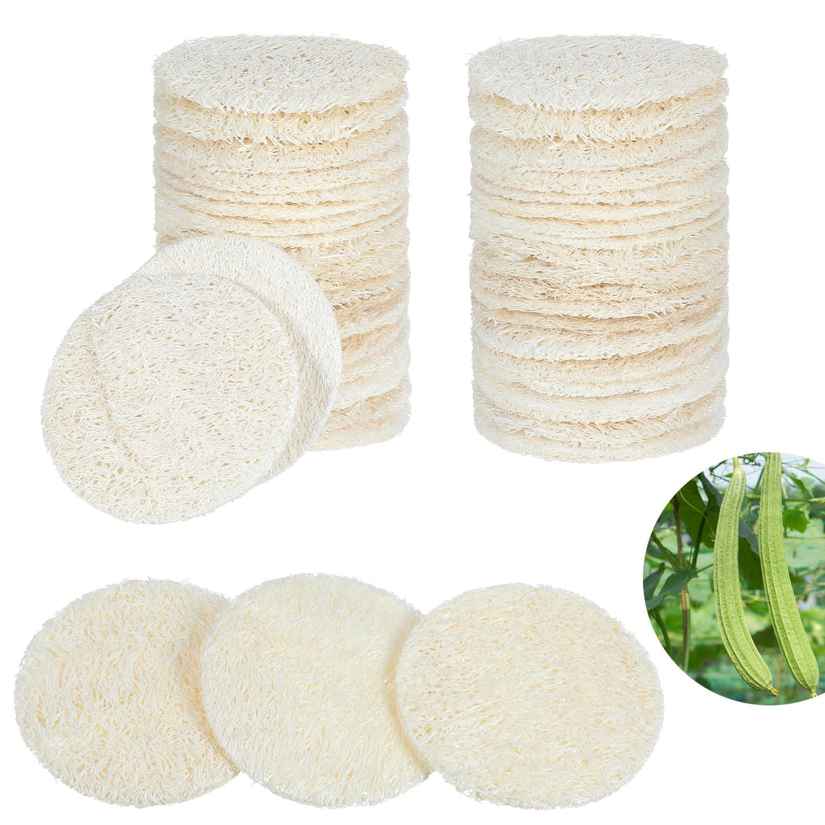 Nogeqi lufa natural: almohadillas faciales para exfoliar suavemente el rostro.