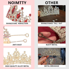 NOIMTTY bridal headband tiara for weddings with elegant rhinestone detail