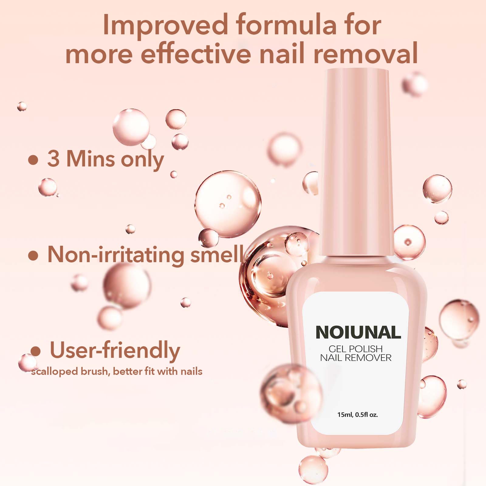 Noiunal foam-free dispense feature for clean removal