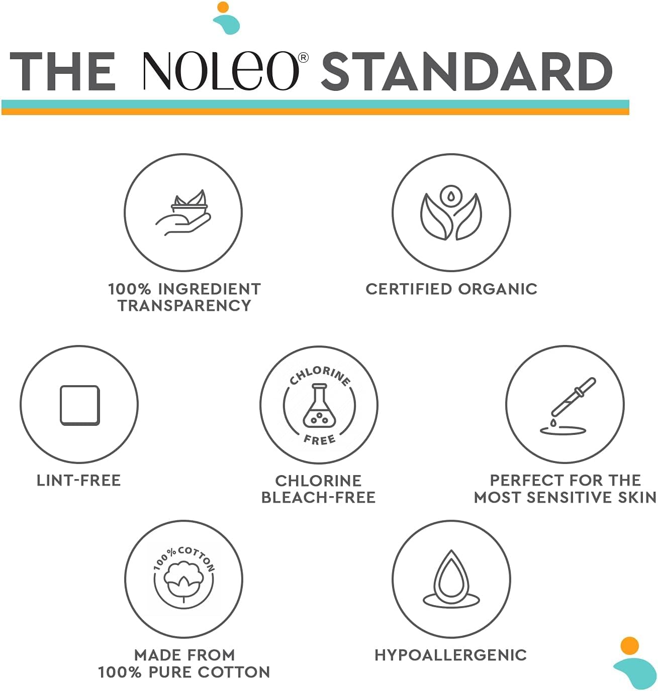 NOLEO cotton rounds multi-purpose use on face and body.