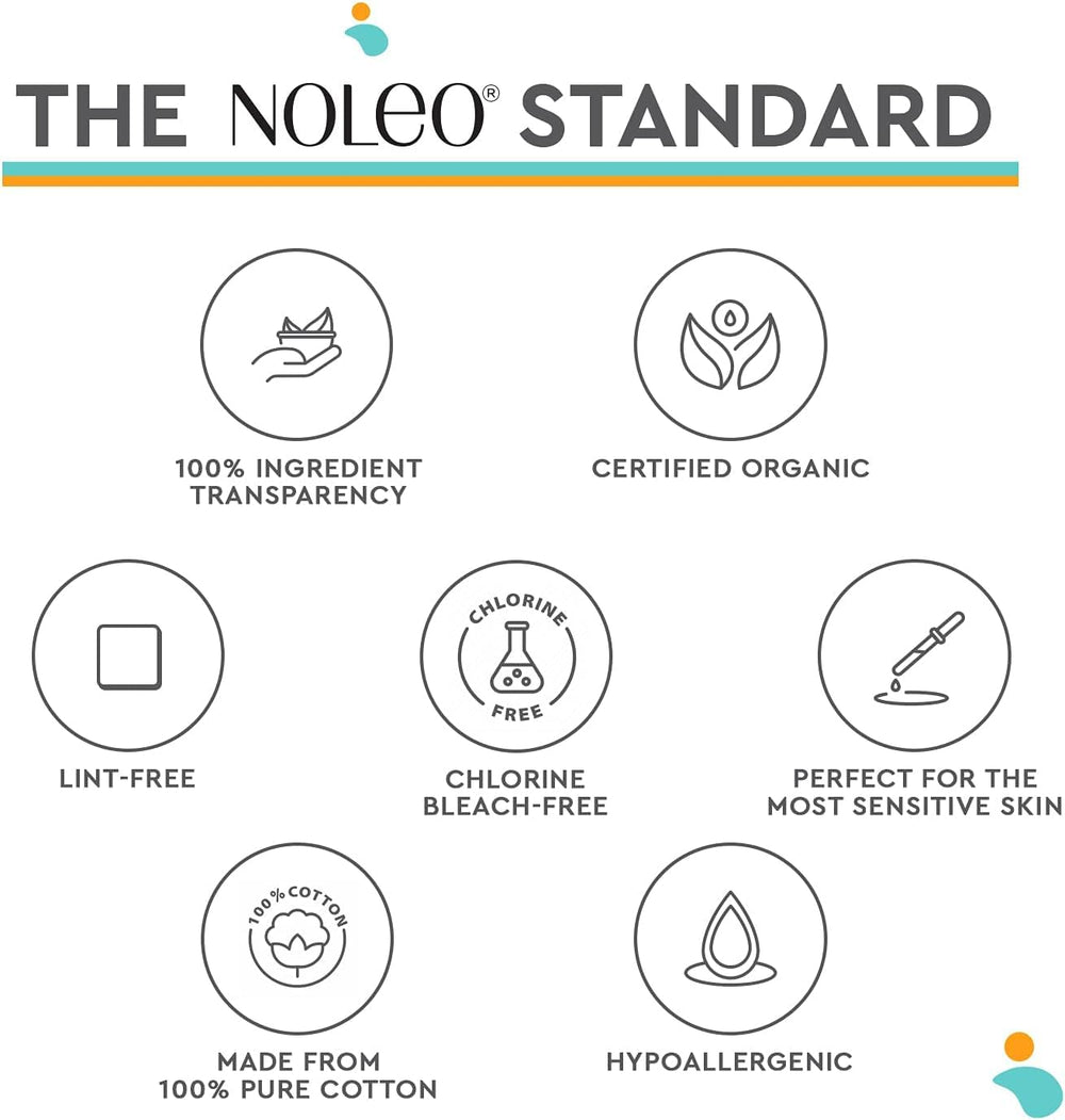 NOLEO cotton rounds multi-purpose use on face and body.