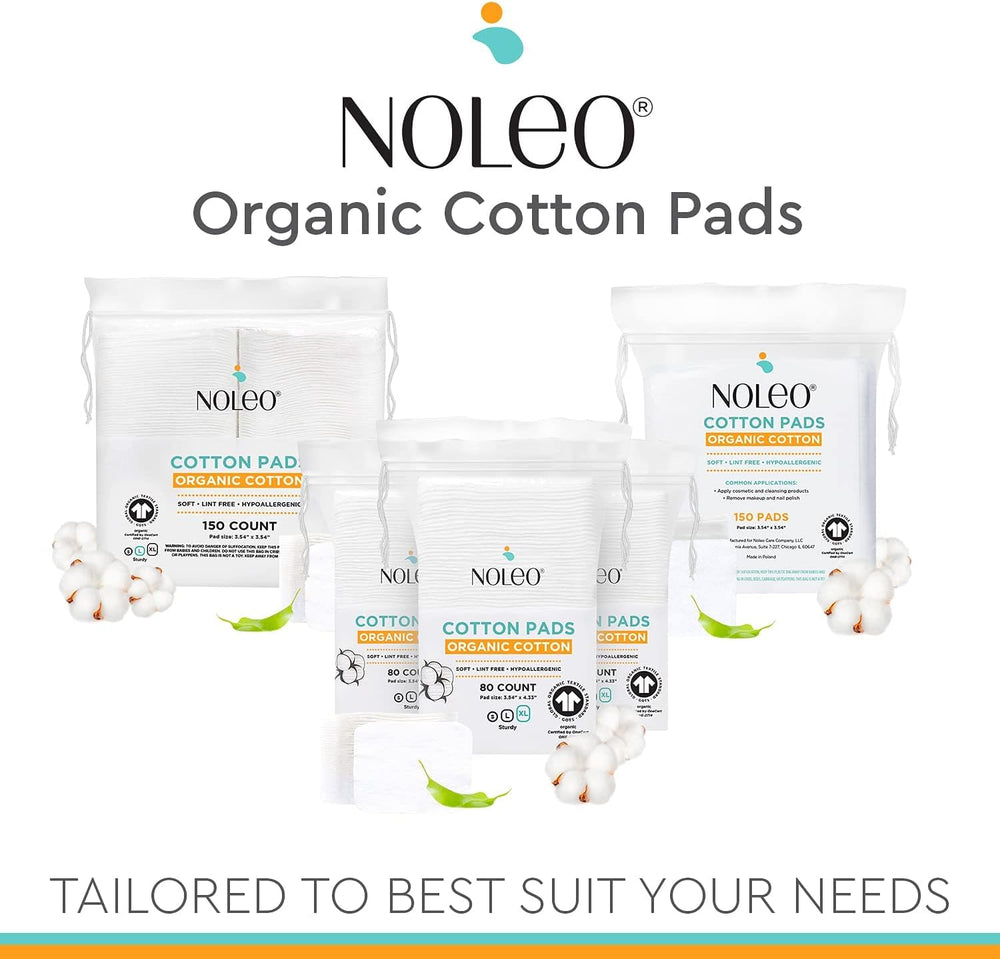 NOLEO cotton rounds safe for newborn delicate skin.