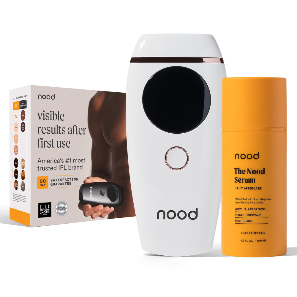 Nood Flasher 2.0 device in gloss white, compact home-use design.