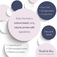 Noodle & Boo cleansing cloth on baby face for gentle cleansing