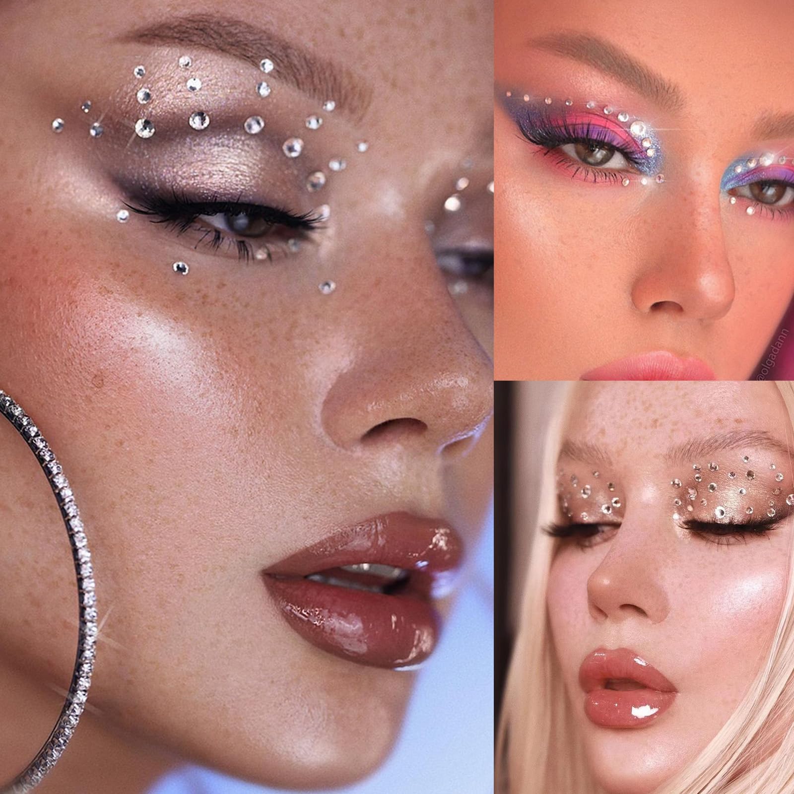 Diamantes acrílicos nooepc para cabello, brillo duradero y seguro