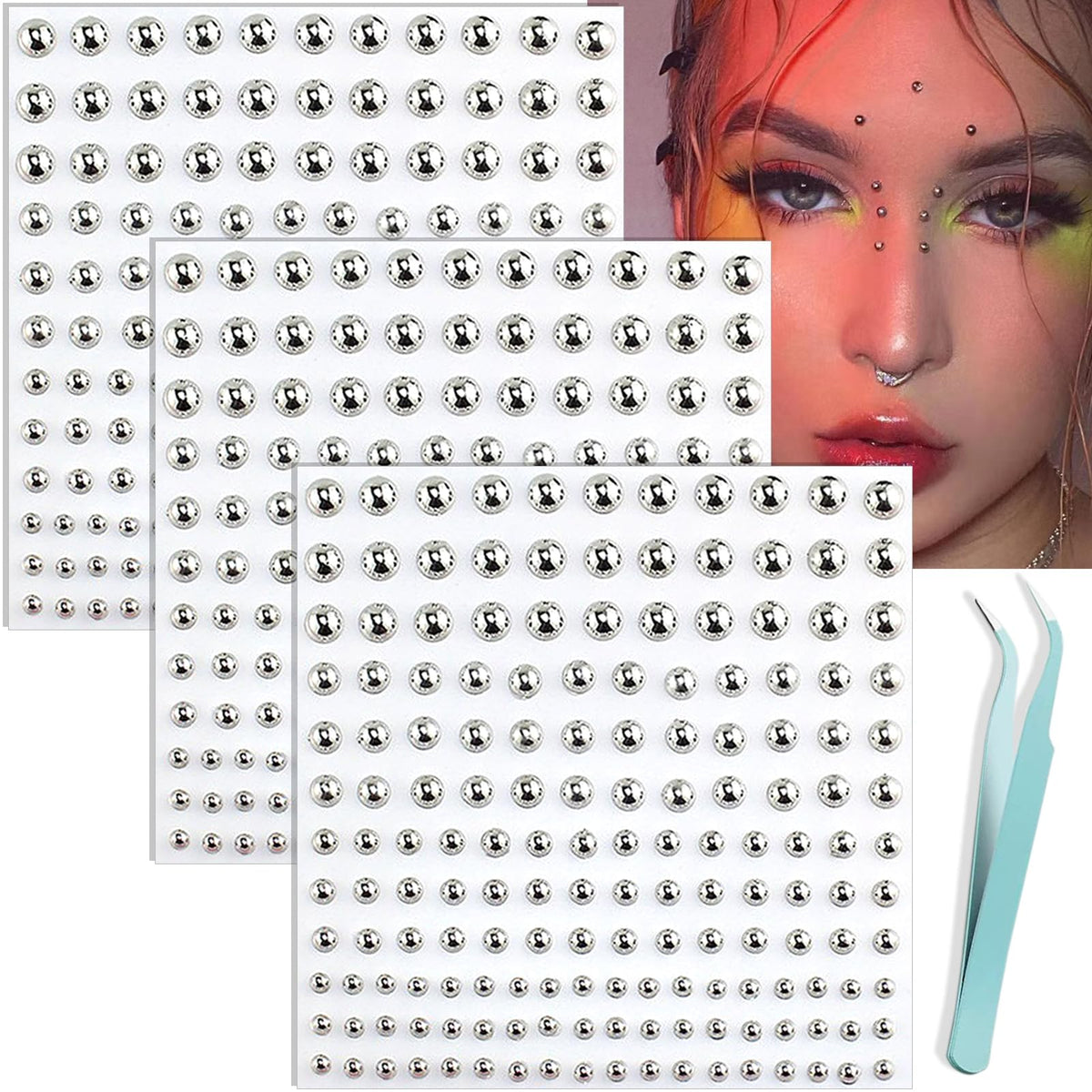 nooepc face gems lip stud close-up for bold festival makeup