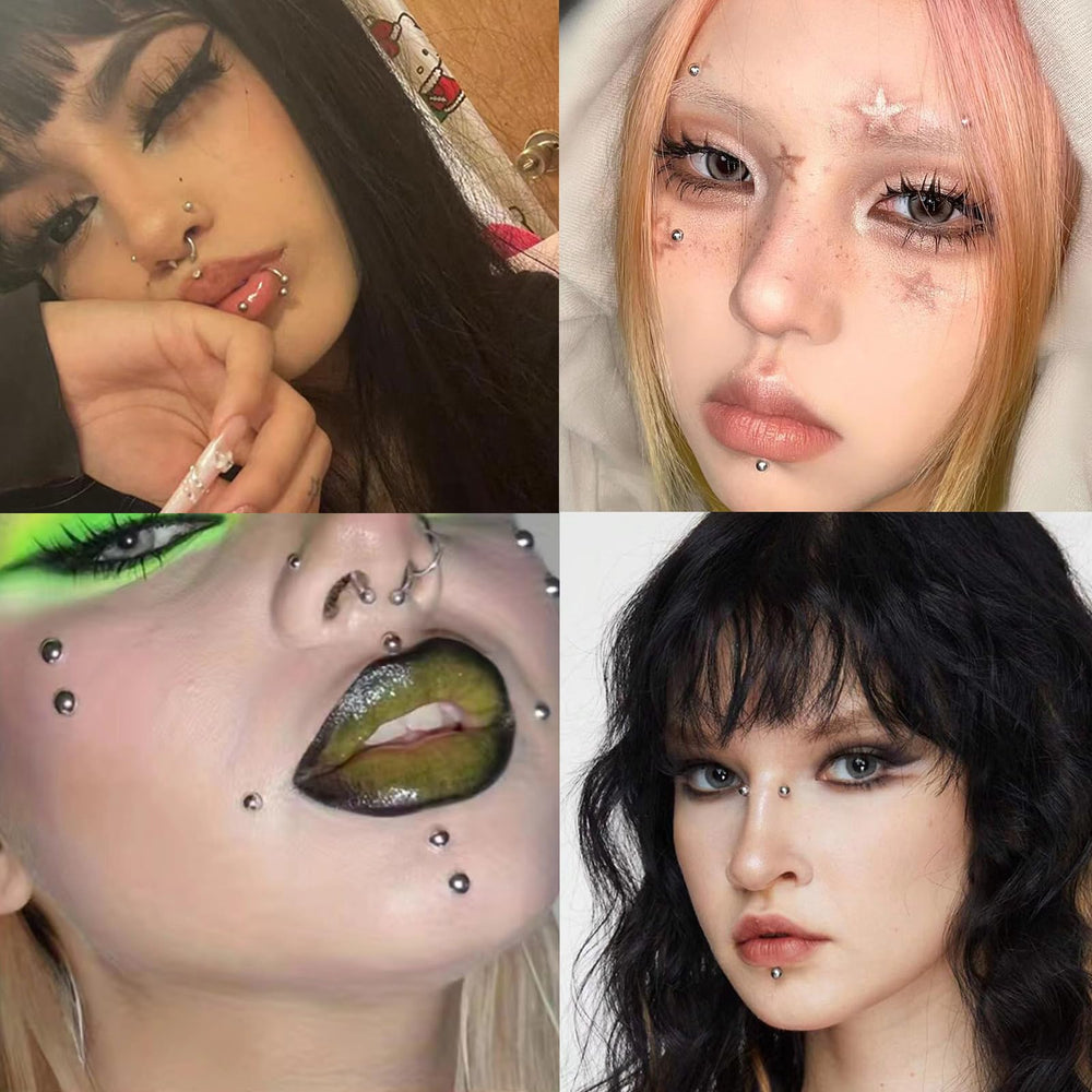 nooepc fake piercings package with three sheets for versatile looks