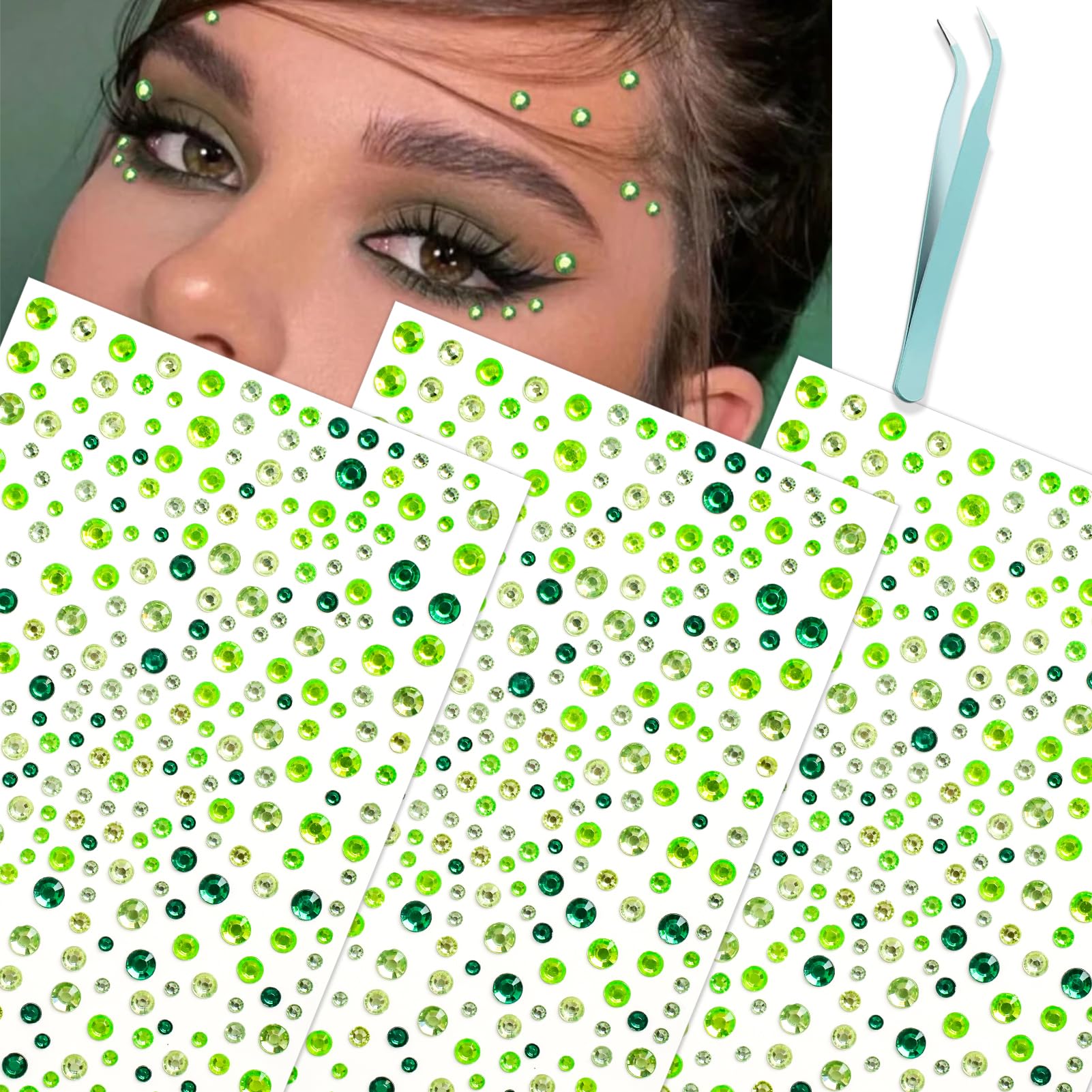 nooepc gemas faciales verdes para realzar rostro y ojos