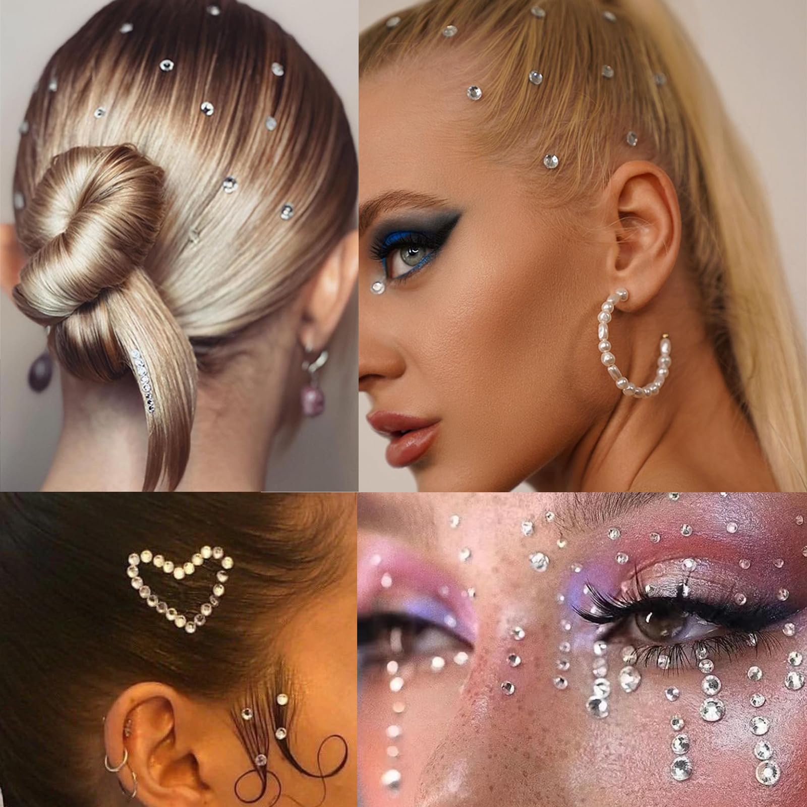 Pegatinas faciales autoadhesivas de nooepc con cristales, ideal para maquillaje