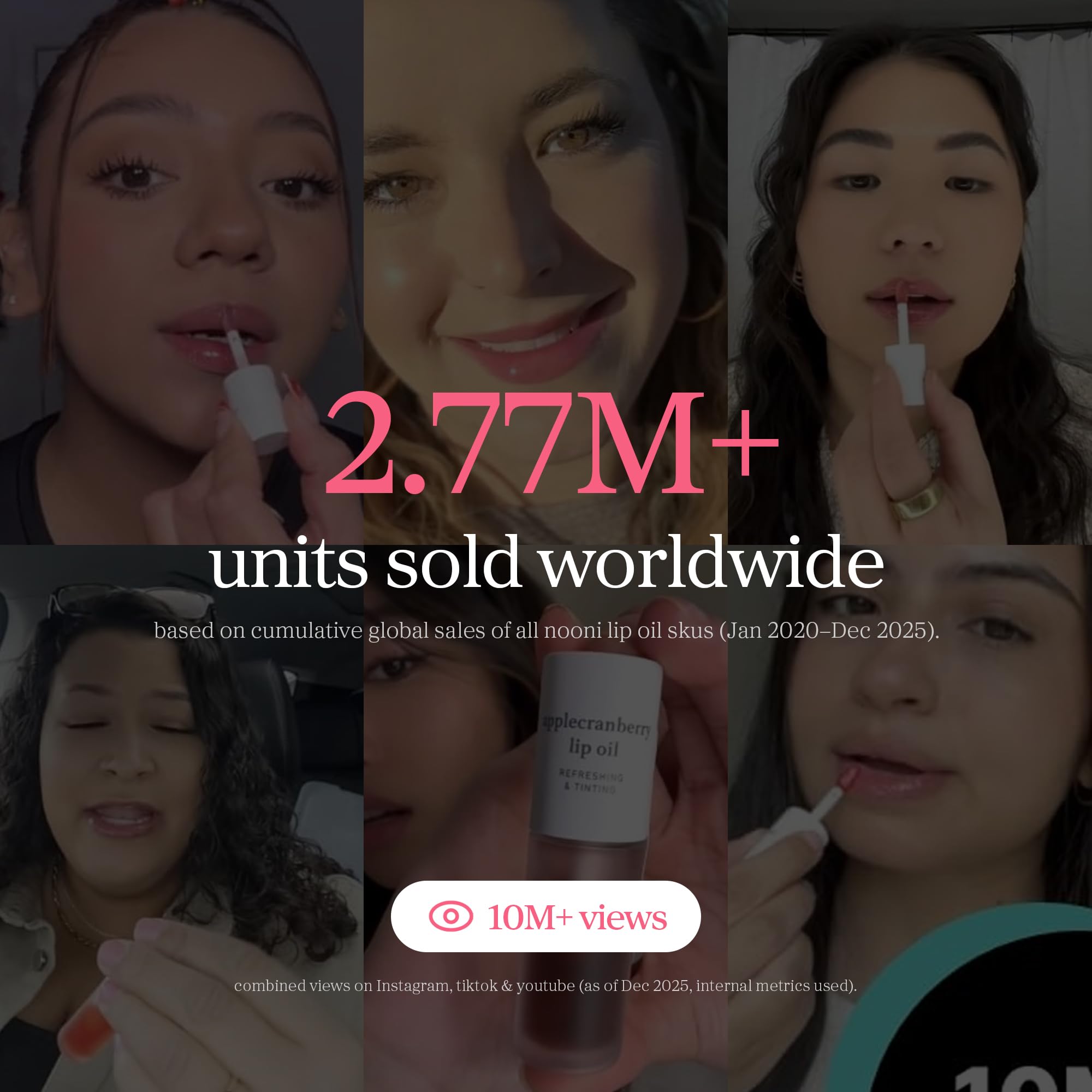 Aplicación suave de NOONI Aceite labial Applecherry para labios hidratados.