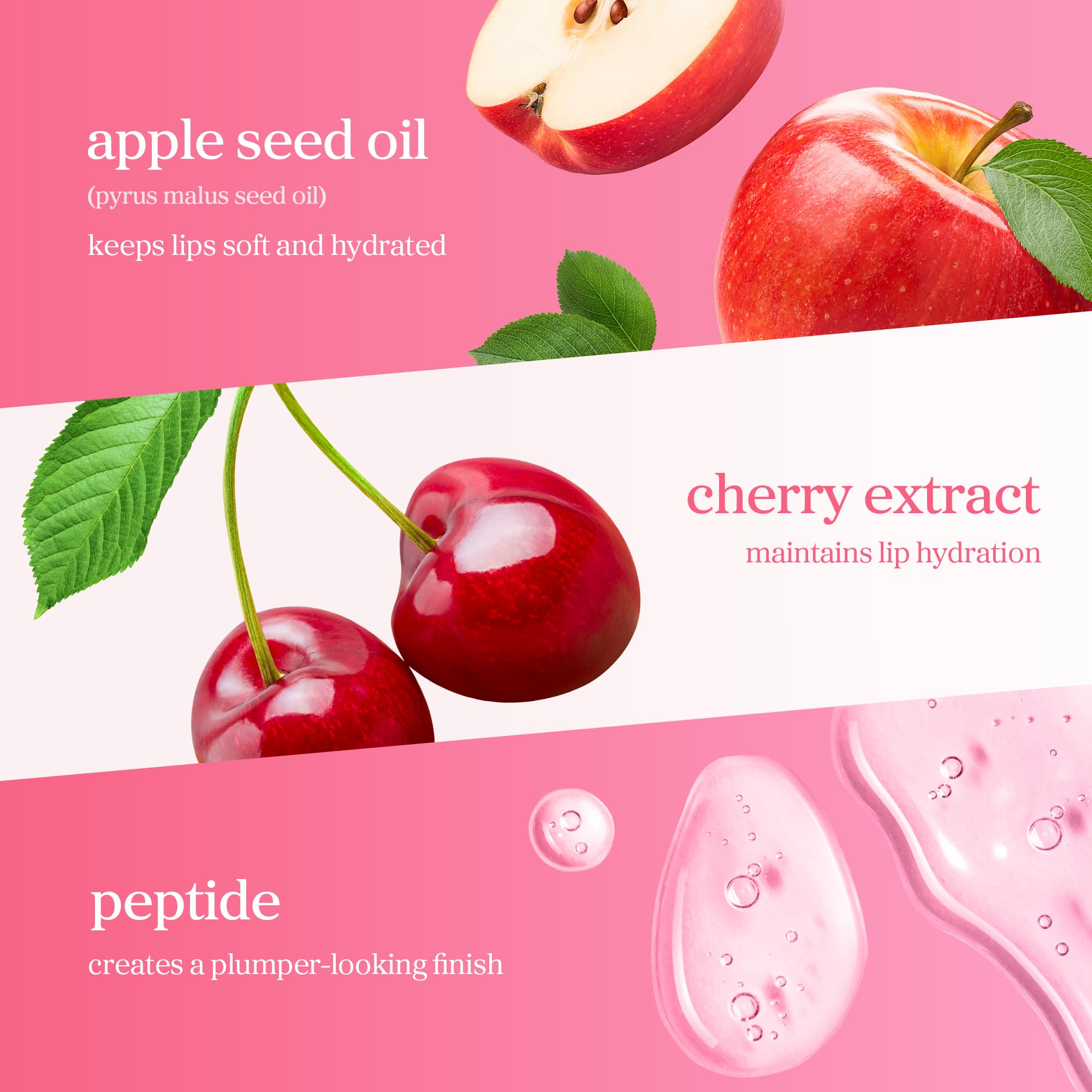 NOONI Aceite labial Applecherry resistente al agua mantiene el brillo todo el día.