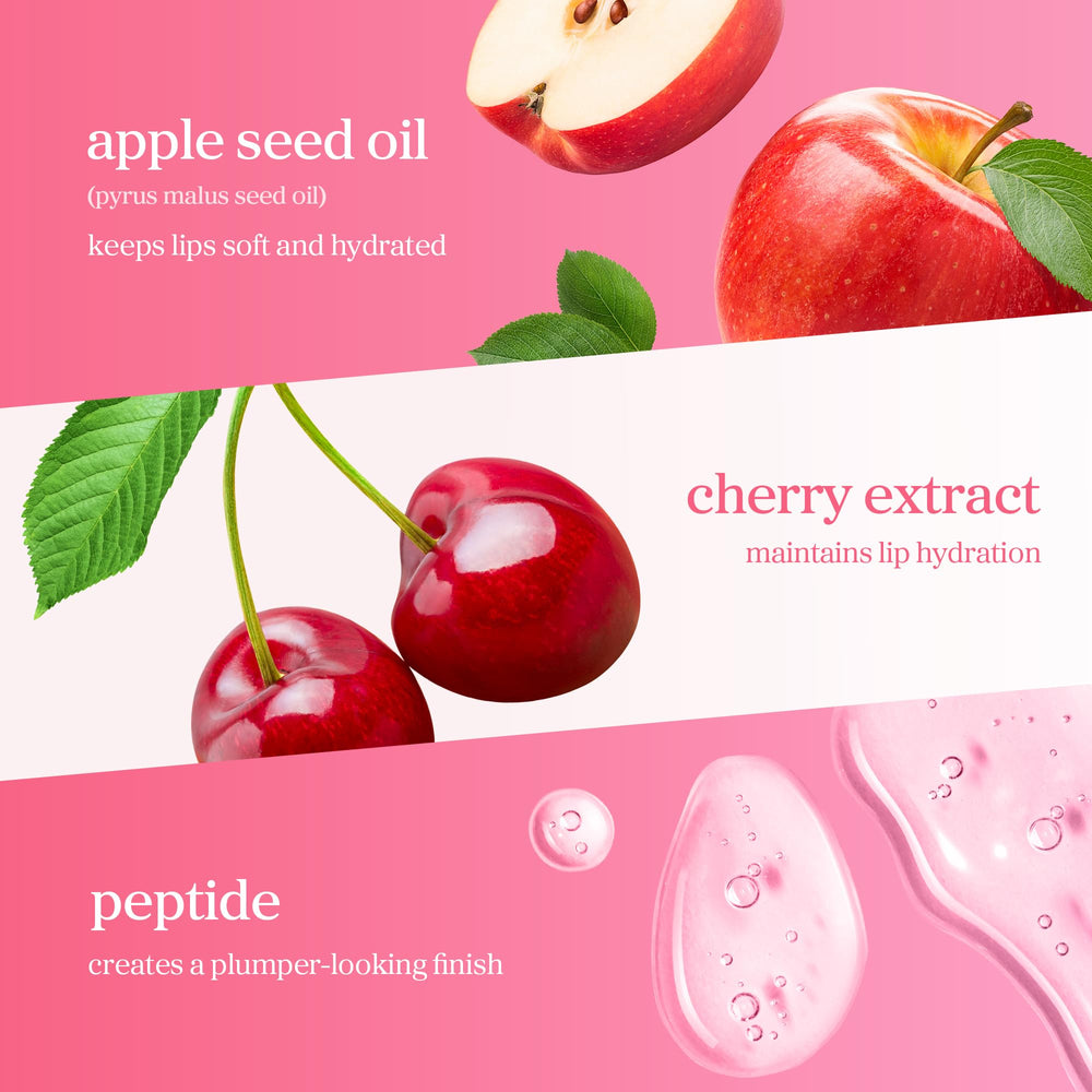 NOONI Aceite labial Applecherry resistente al agua mantiene el brillo todo el día.