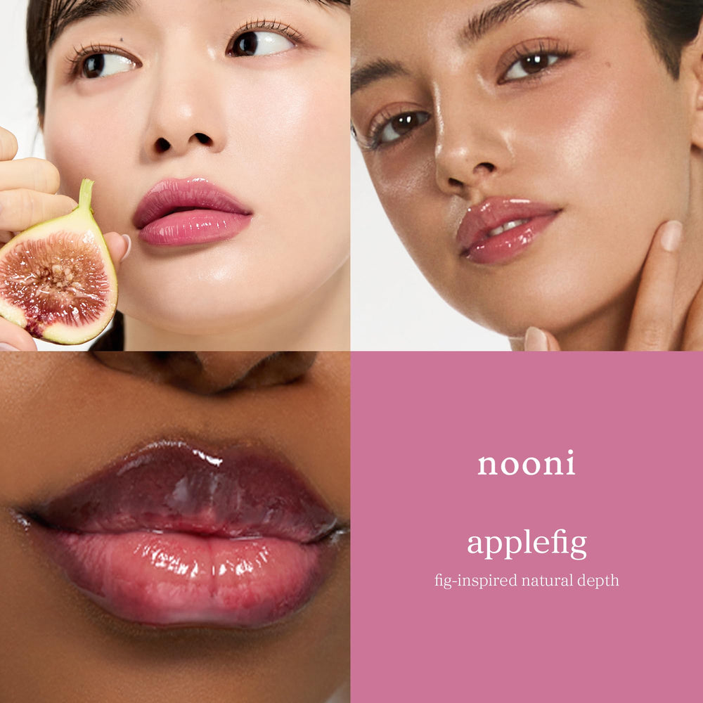 NOONI Aceite-labios Applefig brillo sutil para color natural.