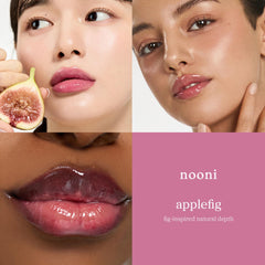 NOONI Aceite-labios Applefig brillo sutil para color natural.