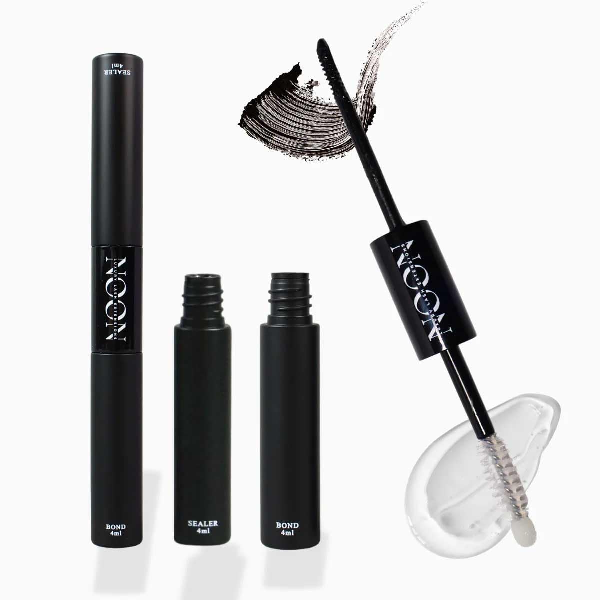 NOONLASH bottle closeup showing long-lasting lash hold and seal.