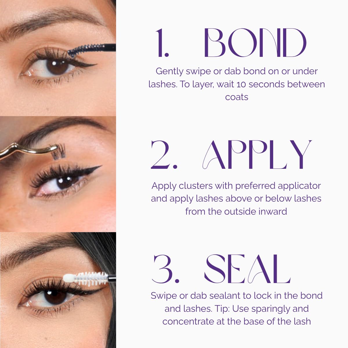 NOONLASH precision brush tip applicator enables precise lash base application.