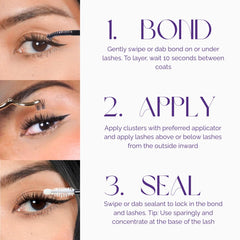 NOONLASH precision brush tip shown for easy, accurate lash application.