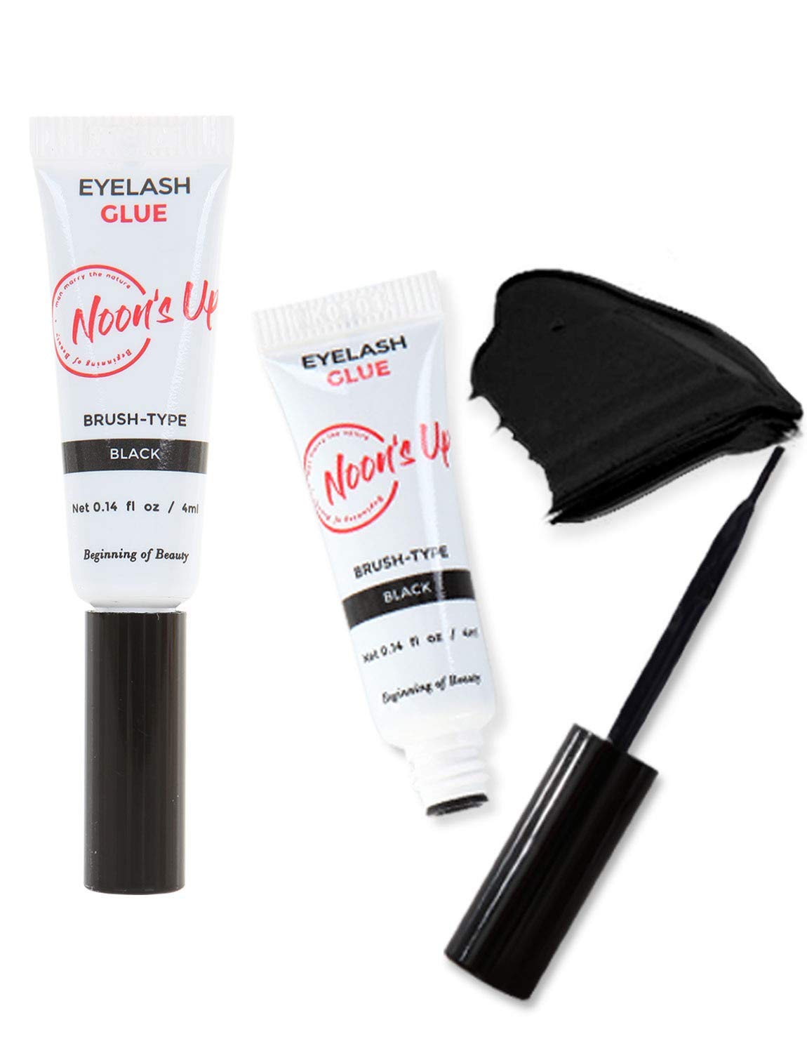 NOON'S UP black eyelash glue packaging for precise, mess-free application.