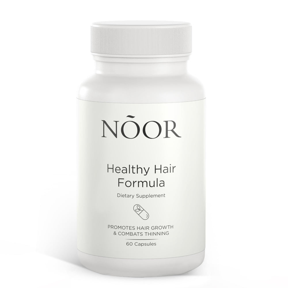 NOOR HAIR Healthy Hair Formula bottle for daily use supporting fuller-looking hair