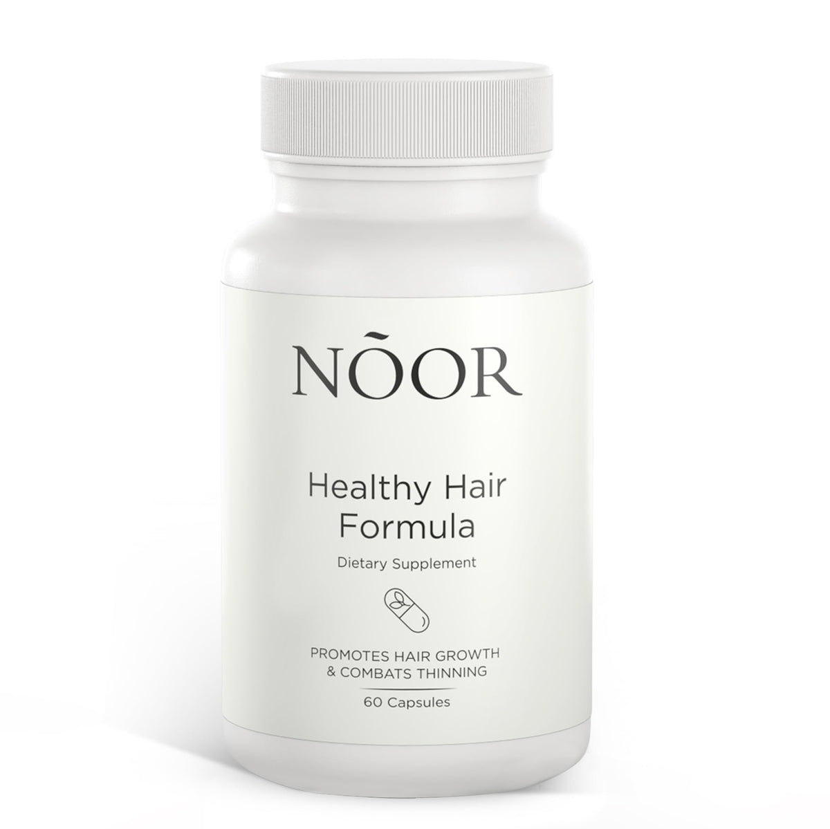 NOOR HAIR Healthy Hair Formula bottle for daily use supporting fuller-looking hair
