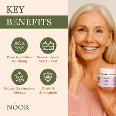Noor Hair Wonder Lift Cream texture swirl showcases lightweight, non-greasy finish.