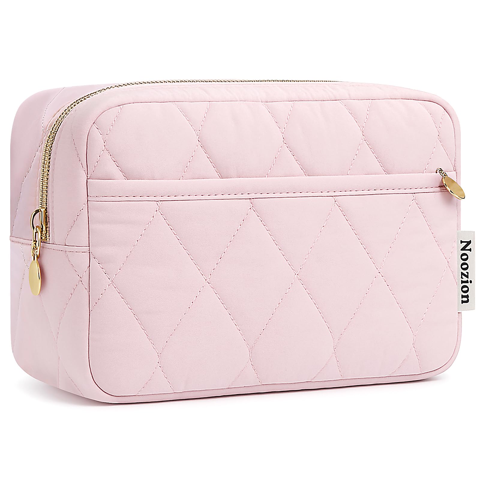 Noozion makeup bag top view showing organized interior for quick travel access