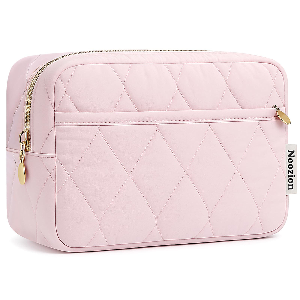Noozion makeup bag top view showing organized interior for quick travel access