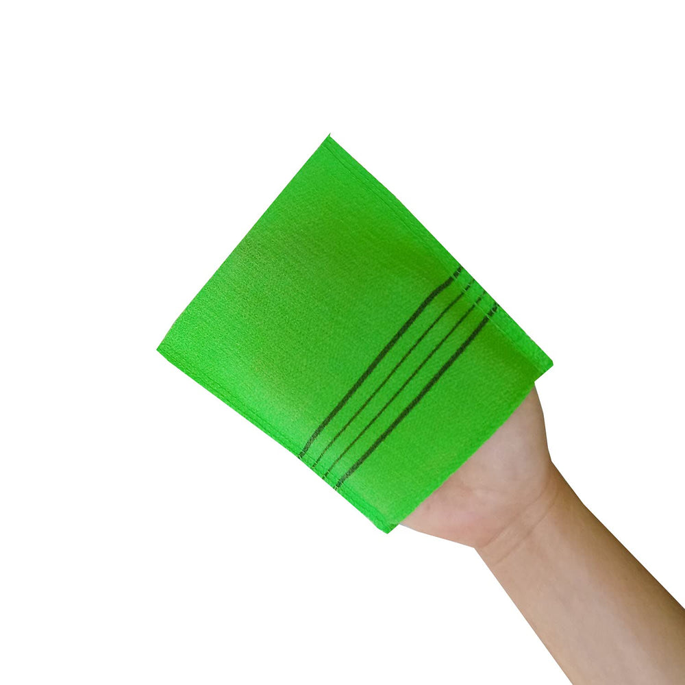 NOPIGO guante exfoliante con toalla italiana roja, uso en ducha