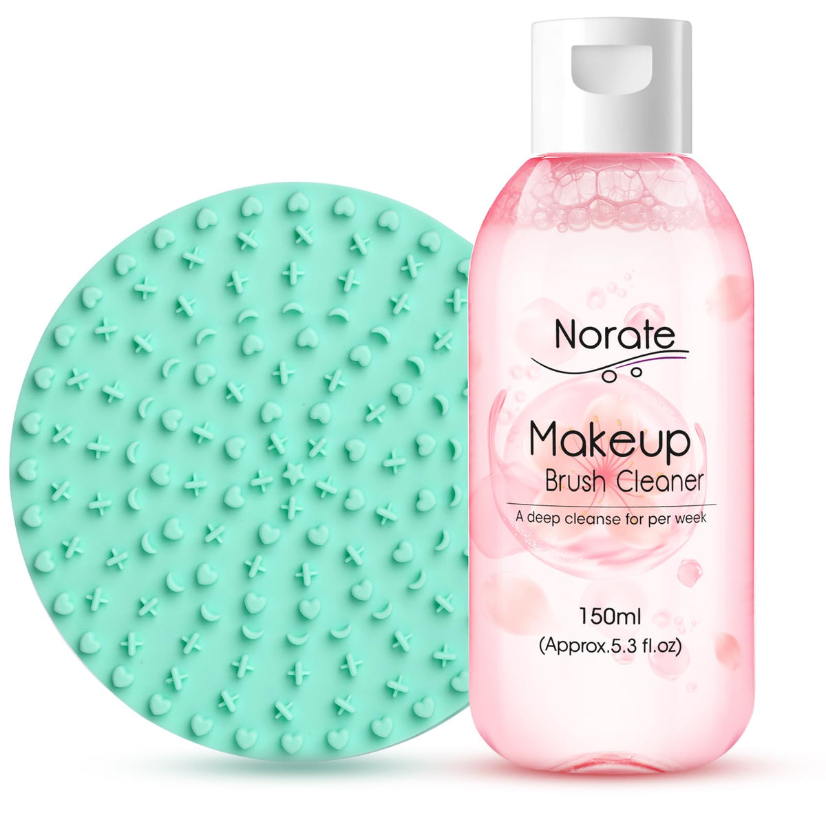 Norate makeup brush cleaner mat with textured surface for deep cleaning brushes