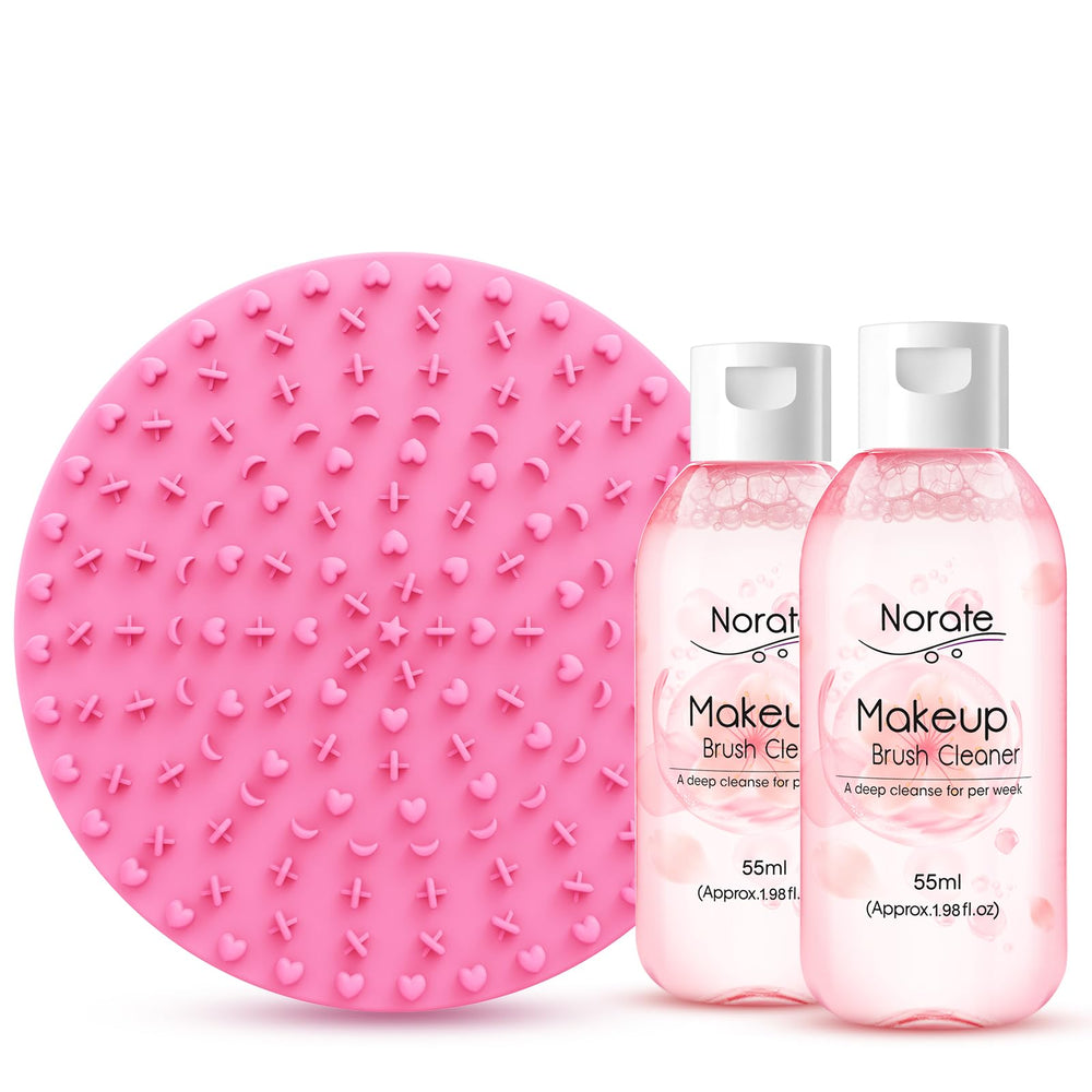 Norate makeup brush cleaner mat deep cleans brushes and sponges.