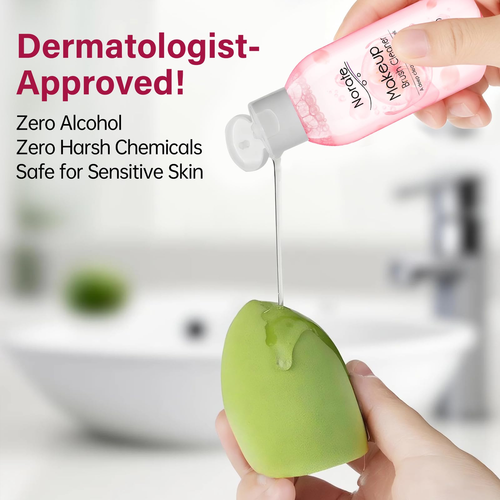 Norate makeup brush cleaner shampoo is gentle and suitable for all skin types.