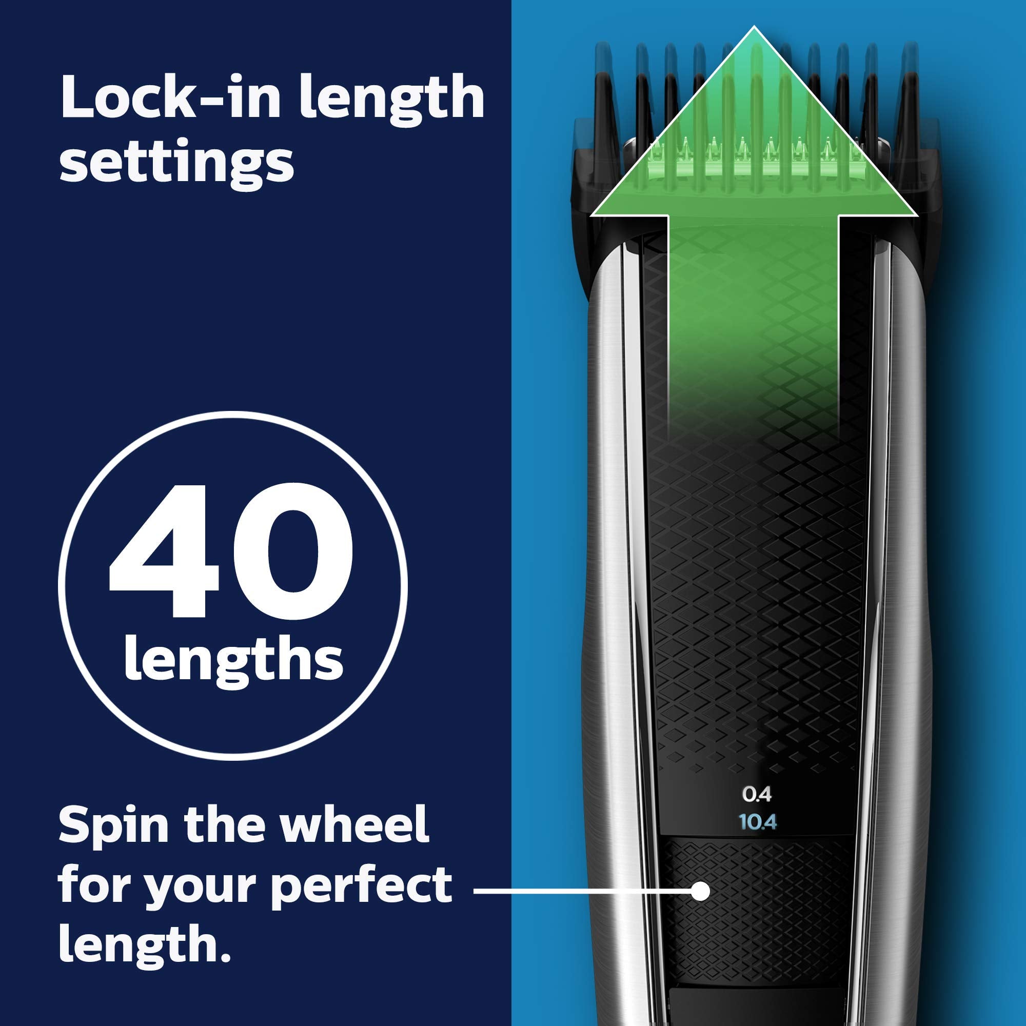 Norelco DualCut steel blades deliver fast, even trims