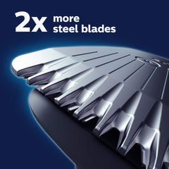 Norelco Lift and Trim Pro system guides hairs toward blades