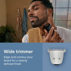 Norelco Beard Trimmer 7000 hair-mess-collector reducing cleanup
