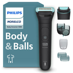 Norelco Body Groomer 5000 dual-head system for efficient full-body grooming.