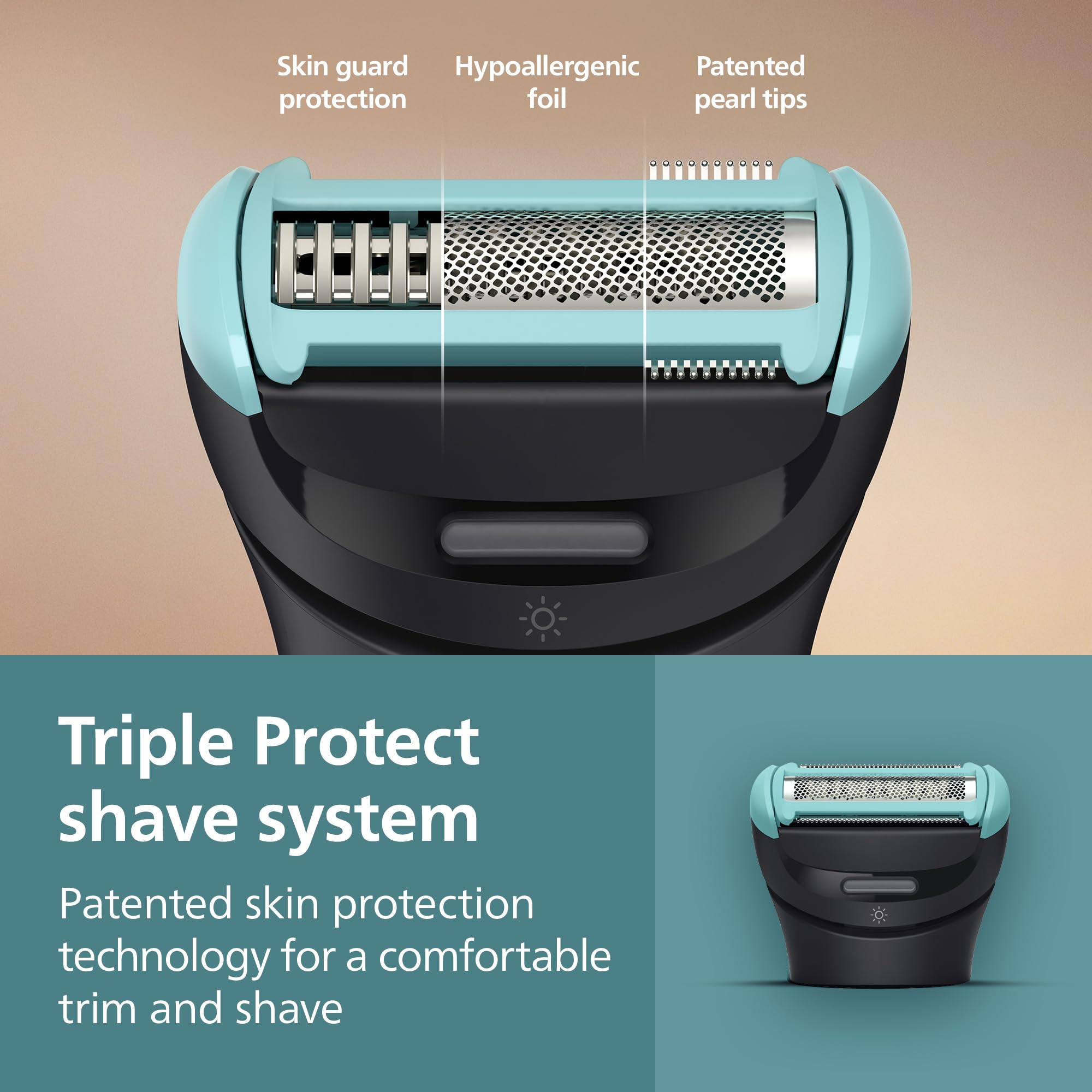 Norelco skin-friendly trimmer blades for gentle grooming