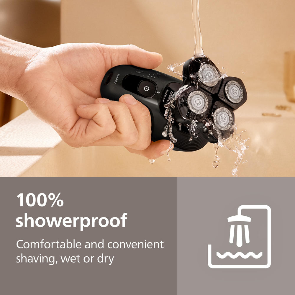 Norelco Pro 5000 hair collection system keeps the area tidy.