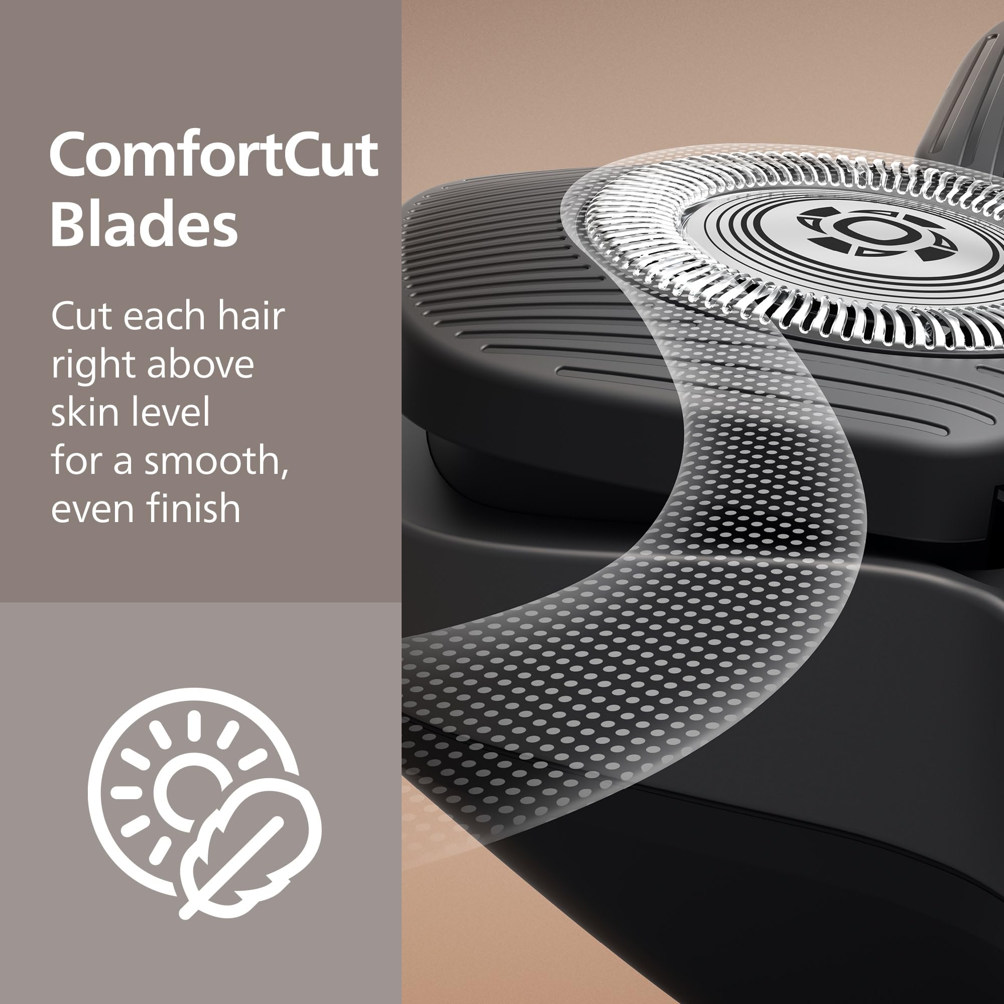 Ergonomic grip ensures secure handling during shaving