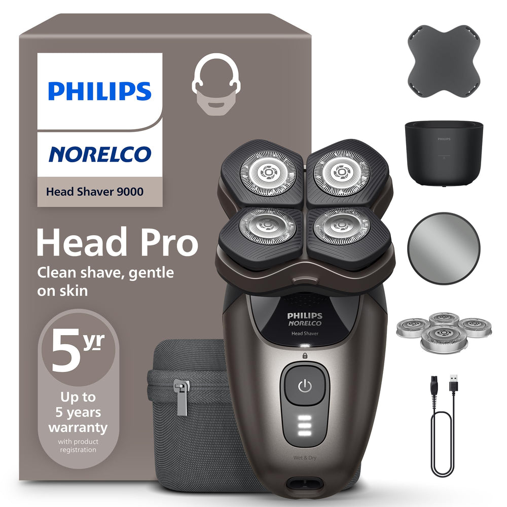 Norelco Pro 9000 with 360° flexing head for a smooth shave