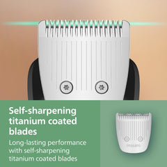 Lithium-ion battery provides up to 3 hours of cordless trimming with Norelco