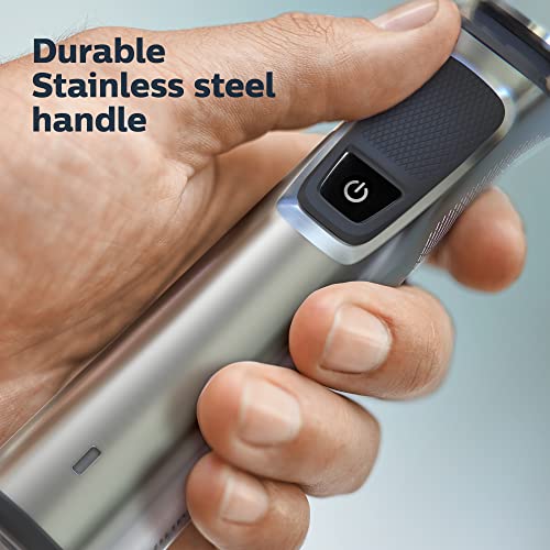 Norelco MG7910 lithium-ion-battery delivers long cordless runtime.