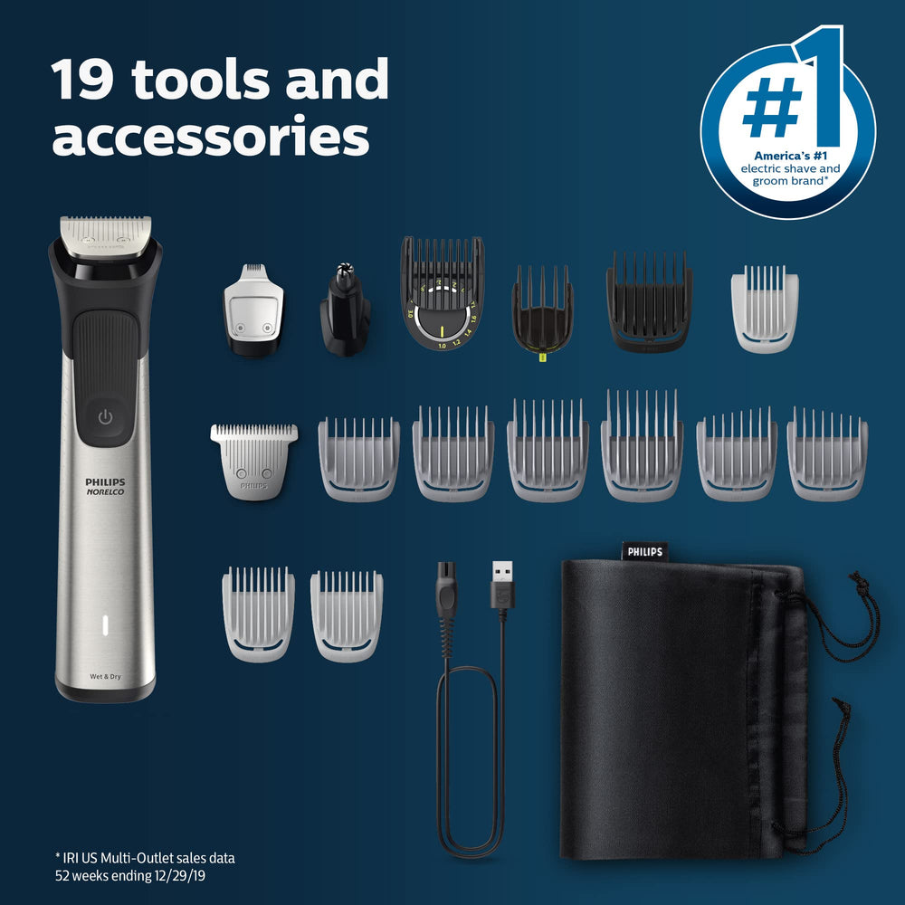Norelco MG7910 stainless-steel-blades stay sharp over time.