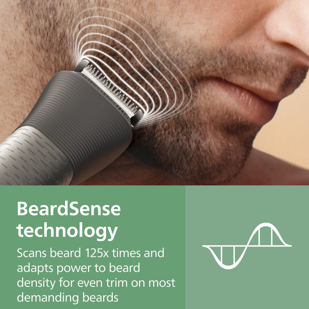Norelco MG9580 showerproof design for wet or dry grooming sessions.