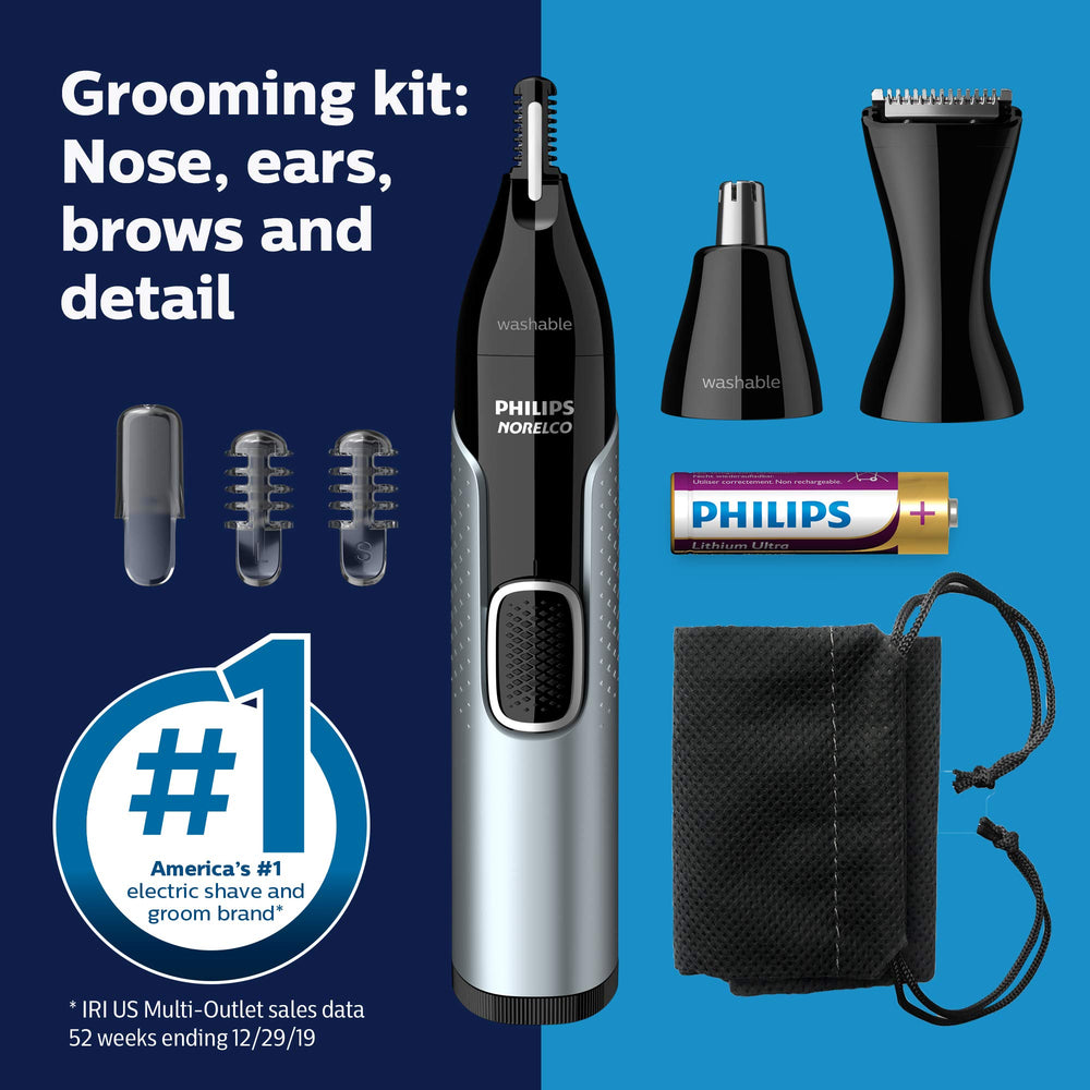 Norelco travel pouch included for on-the-go trimming