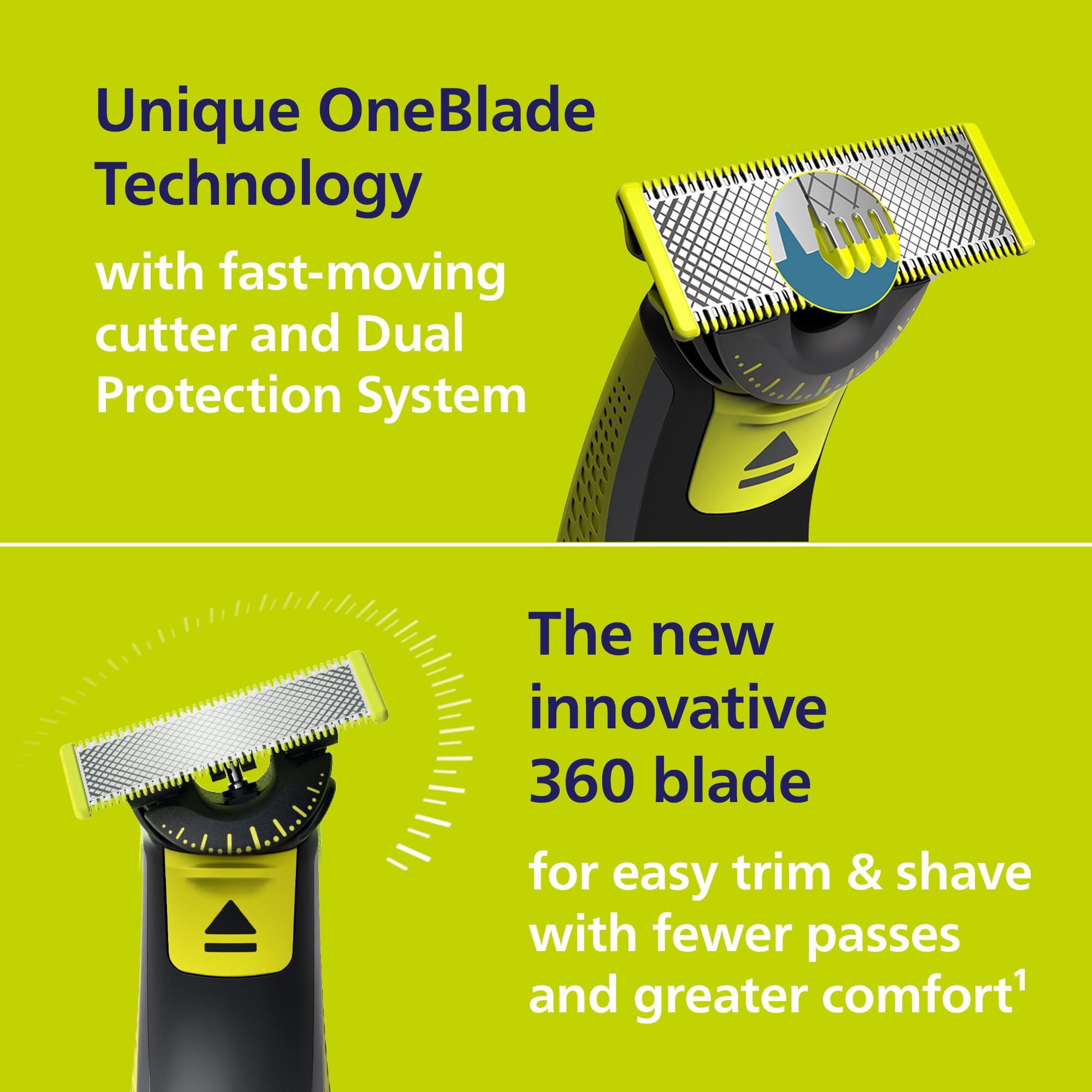 Norelco OneBlade 360 5-in-1 comb trims 1–5 mm with consistency.
